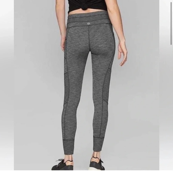 Athleta Excursion Tight Leggings Heathered Gray Workout Tights Pockets - Picture 2 of 14